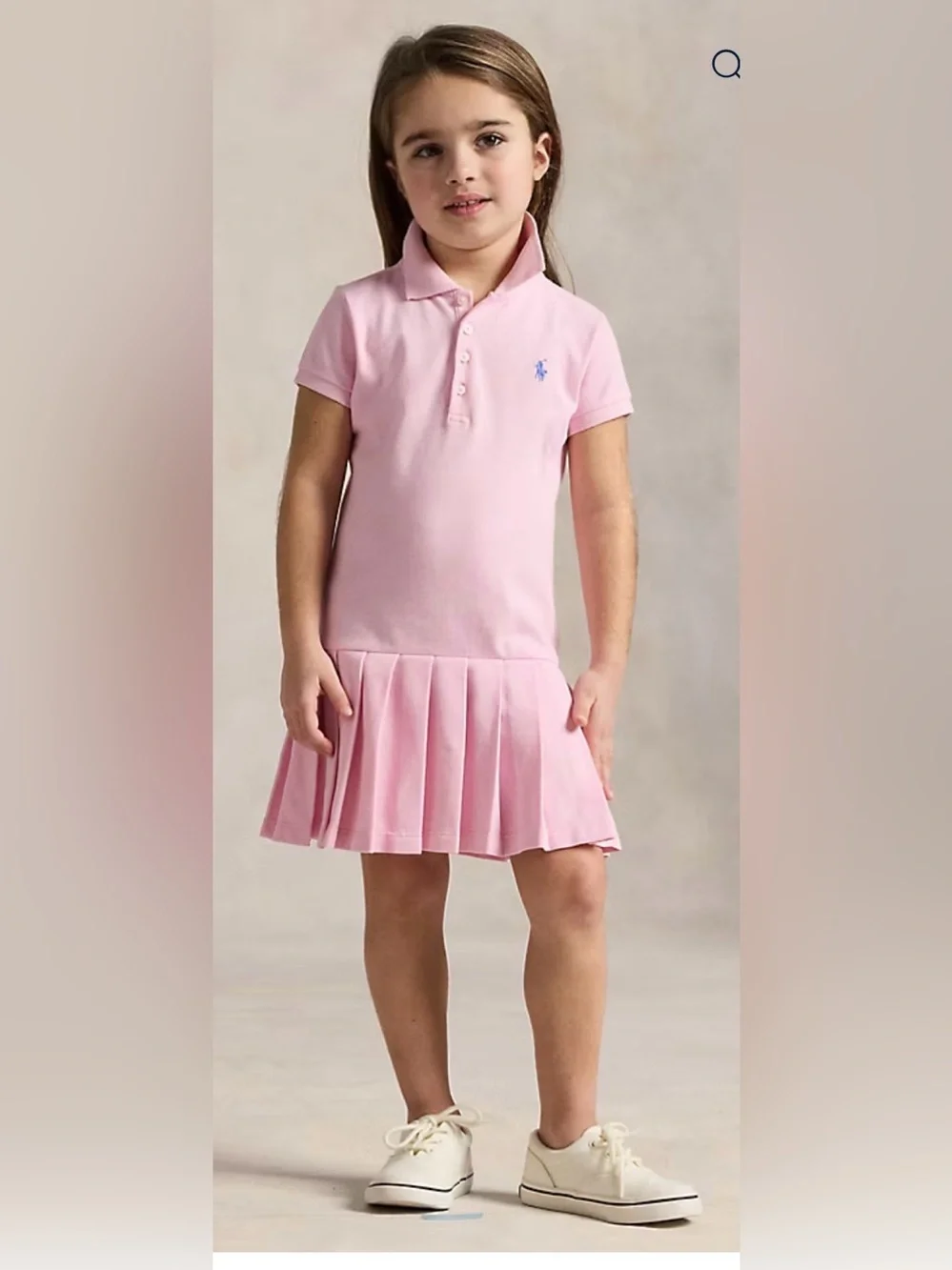 Ralph Lauren Light Pink Polo Dress with Navy Logo size 5